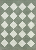 Lahome Checkered Washable 5x7 Rugs for Living Room Green Rug for Bedroom, Soft Dining Room Rugs for Under Table, Diamond Trellis Throw Carpet for Entryway Dorm Kids Playroom (5'x7',Green)