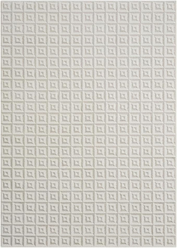 LUXE WEAVERS Geometric Greek Pattern Area Rug, Cream, 4'X5'