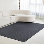 Faux Cashmere Area Rug - 5x7 Modern Low Pile Non-Slip Carpet for Living Room Bedroom, Dark Gray