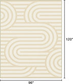 Bavni Area Rugs 8x10, Modern Soft Bedroom Rug, Machine Washable Rug Non Slip, Abstract Low Pile Large Rugs for Living Room, Dining Room, Abstract Brown Beige