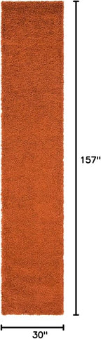 Unique Loom Solid Shag Collection Area Rug (2' 6" x 13' 1" Runner, Terracotta)