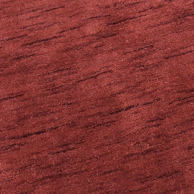 Hand Knotted Loom Wool ECO-Friendly Area Rugs - 10'x10', Octagon, Red Color, Solid Plain Design, High Pile Thick Handmade Anti Skid Area Rugs for Living Room, Bed Room (L00111)