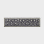 EVERGRACE Hallyway Area Runner Rugs 2x8, Boho Floral Faux Wool Indoor Outdoor Rugs, Washable Rugs for Bedroom Dining Room Living Room Kitchen, Low Pile Floor Mat Carpet for Home Decor, Ebony Black