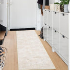 RUGSREAL Modern Runner Rug 2.5x8 Stain Resistant Washable Kitchen Runner Carpet ith Rubber Backing Low Pile Contemporary Solid Color Entryway Mat Ultra Soft Rug for Living Room Bedroom, Beige