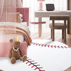 Soft Round Rugs for Bedroom, Baseball Rug for Boys, Bedside Area Kids Carpet, Baseballs Lovers Home Decor Indoor Circle Carpets for Living Room, Nursery, Dorms Machine Washable,47 Inch