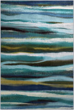 Abstract 8x10 Area Rug, Modern Stripe Teal Rugs for Living Room, Washable Soft Large Non-Slip Floor Carpet for Dining Room Office Bedroom Farmhouse Decor - Teal/Multi