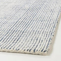 Hand-Tufted 100% Wool Pile Area Rug – Geometric Textured Grid Check Pattern – Thick and Durable Floor Carpet for Bedroom, Living Room, Kids Room, and Dining Area (Indigo Blue, 6' x 6')