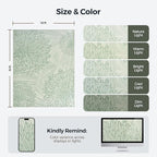 WITSHOCK 10x12 Washable Rug for Living Room,Modern Floral Distress Print Pattern Area Rugs,Stain Resistant with Non Slip Backing Carpet for Dining Room,Bedroom & Home Decor,Green/Light Green