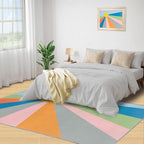 Boho Sun Runner Rugs 2x4ft, Abstraction Deco Small Entryway Mats, Minimalist Sunburst Laundry Room Rug Non Slip Durable Throw Rugs for Front Door Bedroom Bedside