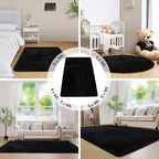duduta Black Rectangle Fluffy Rug 6x9 ft, Shag Fuzzy Plush Carpet for Bedroom Nursery Living Room Home Decor