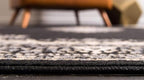 Unique Loom Reza Collection Traditional Persian Style Area Rug, Rectangular 5' 0" x 8' 0", Black/Beige