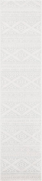 SAFAVIEH Tulum Collection Runner Rug - 2' x 21', Ivory & Light Grey, Moroccan Boho Tribal Design, Non-Shedding & Easy to Clean, Ideal for Living Room, Hallway, Foyer, Bedroom (TUL272G)