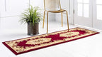 Unique Loom Versailles Collection Traditional Classic Floral Motif Area Rug (2' 7 x 10' 0 Runner, Burgundy/ Ivory)