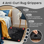Ophanie Small Black Entryway Throw Rugs for Bedroom, 2x3 Mini Area Rug, Affordable Non Slip Fluffy Carpet, Fuzzy Soft Living Room Rugs, Home Decor Aesthetic, Nursery