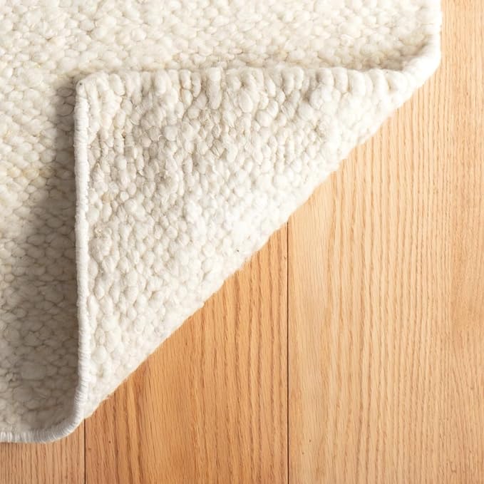 Dash & Albert Holmstead Ivory Handwoven Wool Rug, Runner-2.5 X 8 Feet, Ivory Solid Pattern - Premium Luxury Hotel Quality Soft Breathable Hypoallergenic Machine Washable Easy Care All Season