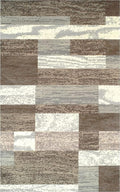 Superior Indoor Area Rug, Jute Backing, Plush Modern Rugs for Entryway, Kitchen Floors, Office Floor Cover, Color Block Rugs, Rockwood Collection, 2' x 3', Light Blue/Ivory