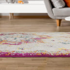 Antep Rugs Elite 8x10 Vintage Bohemian Distressed Oriental Medallion Indoor Area Rug (Pink, 7'10" x 10')