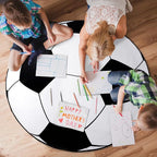 Soft Boys Soccer Rug, Round Rugs for Bedroom, Bedside Area Carpet for Kids, Soccers Lovers Home Decor Indoor Circle Carpets for Living Room, Nursery, Dorms Machine Washable,47 Inch