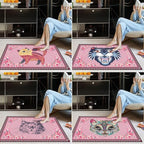 Cartoon Animal Pattern Area Rug Cute Cat Luxury Floral Decor for Carpet Farmhouse Bedroom Living Room Rugs Bathroom Kitchen Runner Mat Indoor Outdoor Non Slip Doormat 2' X 8'