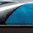 2305 Geometric Abstract Turquoise 9x12 Area Rugs for Living Room