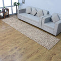 Hand Tufted Wool ECO-Friendly Area Rugs - 2'6''x11', Runner Shape, Beige & Brown, Solid Plain Design, High Pile Thick Handmade Area Rugs for Living Room, Bed Room (KWC111)