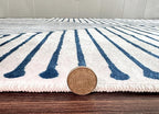 GLN Rugs Contemporary Collection - Machine Washable Area Rug, Contemporary Washable, Non Slip, Low Pile Chenille Rug, Living Room, Bedroom, Kitchen Rug (3' x 5' Blue Ivory)