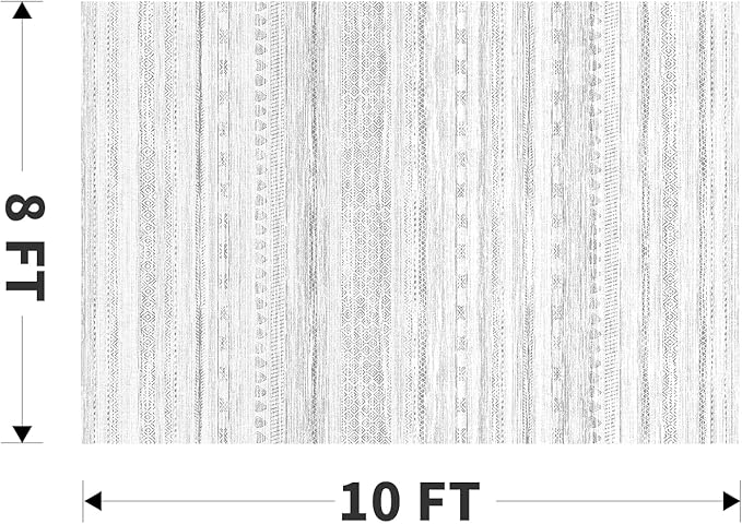 8x10 Area Rugs for Living Room Machine Washable Rug Distressed Indoor Carpet Neutral Moroccan Boho Rug Ultra Soft Area Rug for Bedroom Dining Room Playroom Office, Grey