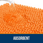 OLANLY Bathroom Rugs 36x24, Extra Soft Absorbent Chenille Bath Rugs, Rubber Backing Quick Dry, Machine Washable Bath Mats for Bathroom Floor, Tub and Shower, Home Decor Accessories, Orange