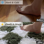 8x10 Area Rugs for Living Room Bedroom, Soft Fluffy Shaggy Bedside Rug, Indoor Floor Carpet for Kids Playroom, Dorms, Nursery Rooms, Home Decor (Olive Green & White 8'x10')