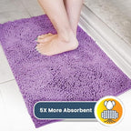 Muddy Mat® | Super Absorbent Door Mat Indoor, Microfiber Quick Dry Chenille Entryway Rug, Non-Slip Front Door Mat, Indoor Mats for Entryway, Machine Washable Pet Rug, Purple 36" x 120"