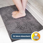 Muddy Mat® | Super Absorbent Door Mat Indoor, Microfiber Quick Dry Chenille Entryway Rug, Non-Slip Front Door Mat, Indoor Mats for Entryway, Machine Washable Pet Rug, Grey XXL 60"X48"