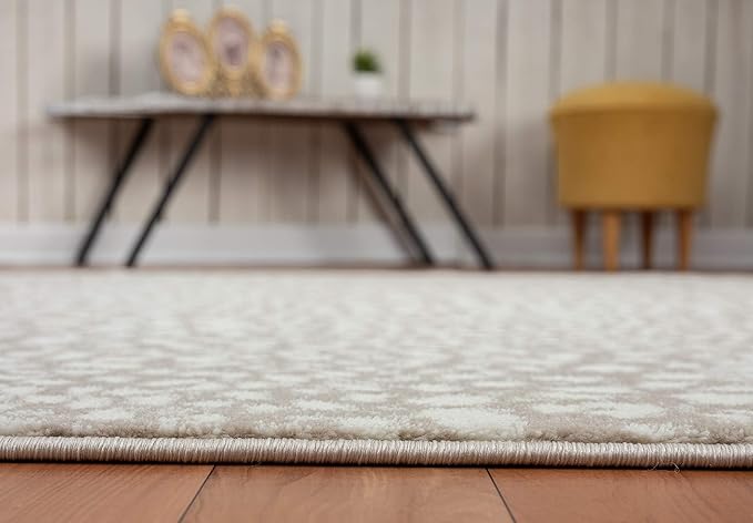 Abani Beige Cheetah Print 7'9"x10'2" Area Rug Rugs, Arto Collection - Contemporary Durable Accent Rug