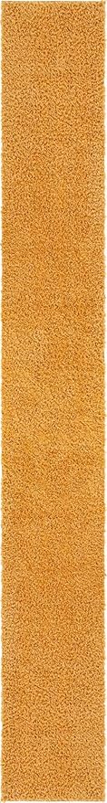 Unique Loom Davos Shag Collection Area Rug - Solid (2' 7" x 20' Runner, Sun Yellow)