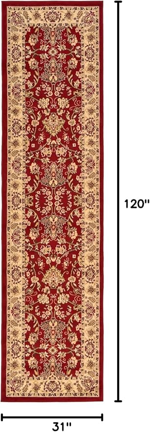 Unique Loom Sialk Hill Collection Area Rug - Washington (2' 7" x 10' Runner Burgundy/Cream)