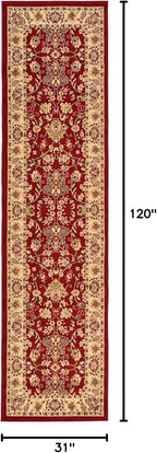 Unique Loom Sialk Hill Collection Area Rug - Washington (2' 7" x 10' Runner Burgundy/Cream)