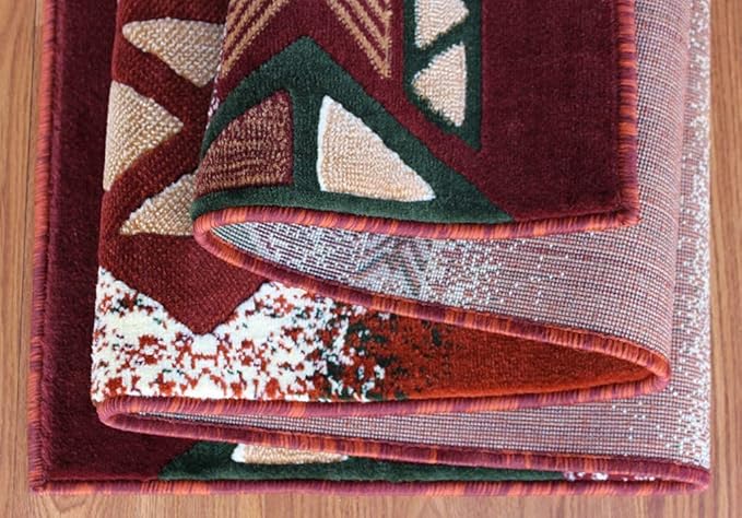 YHSF South West Native American Area Rug C318 - Easy Clean, Thick, Soft, Durable Native Tribal American Indian Inspired Rug for Bedroom/Living Room and More - Rust, 5 Feet x 7 Feet