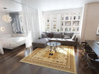 Unique Loom Taftan Collection Border Geometric Tribal Inspired Design Area Rug, 8 ft x 10 ft, Ivory/Tan