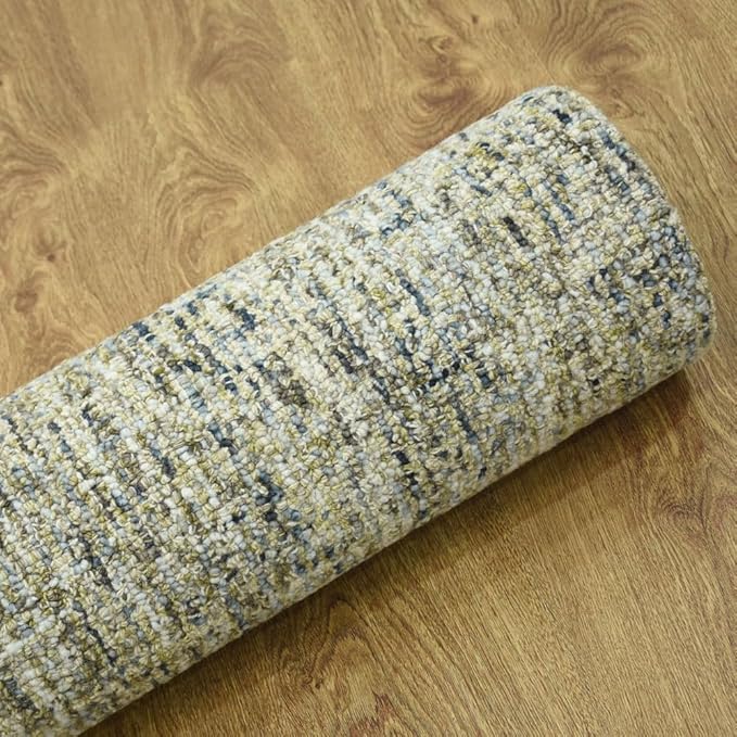 Hand Tufted Wool ECO-Friendly Area Rugs - 8'x10', Rectangle Shape, Light Green, Solid Plain Design, High Pile Thick Handmade Area Rugs for Living Room, Bed Room (KWC111)