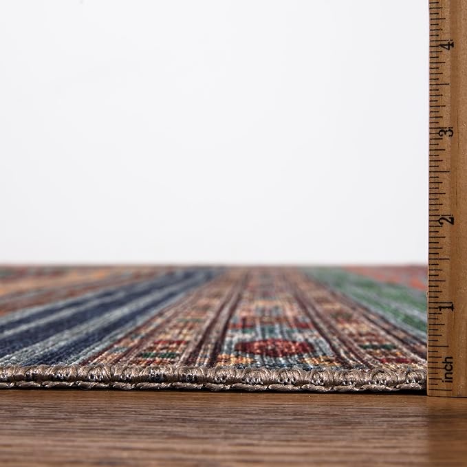 Keen Home Design 2x10 Rug - Machine Washable Runner Rug with Non-Slip Backing, Ideal for Hallway, Entryway, Kitchen, Laundry Room - Vintage, Easy Clean, Durable, Low Pile - (2'6" x 10')