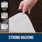 OLANLY Bathroom Rugs 45x27, Extra Soft Absorbent Chenille Bath Rugs, Rubber Backing Quick Dry, Machine Washable Bath Mats for Bathroom Floor, Tub and Shower, Home Decor Accessories, Brown
