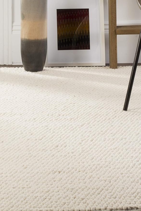 SAFAVIEH Natura Collection Runner Rug - 2'3" x 16', Ivory, Handmade Wool Blend, Textured Design, Ideal for Hallway, Bedroom, Foyer (NAT620A)
