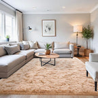 Beglad Fluffy Large Area Rugs 8x10 Feet, Modern Minimalist Style Shag Fuzzy Rugs, Non-Slip Indoor Carpet Soft Rugs for Kids Room, Bedroom & Living Room, Beige