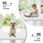 White Bathroom Rug 20x32 Non Slip Fluffy Bath Mat for Bathroom Floor Washable Plush Luxury Bath Rug for Tub Soft Shaggy Absorbent Shower Sink Mat
