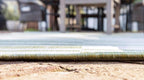 Unique Loom Outdoor Collection Classic Stripes, Transitional Indoor & Outdoor Area Rug, 8' 0 x 11' 0, Green/ Ivory