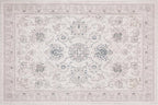 Phantoscope Washable Area Rug 4'x6' Non-Slip, Vintage Neutral Rugs for Living Room, Bedroom, Dining Room, Distressed Boho Floral Medallion Pattern, Low-Pile Foldable Floor Carpet, Cream Beige/Neutral