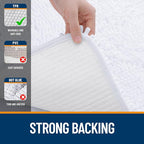 OLANLY Bathroom Rugs 44x32, Extra Soft Absorbent Chenille Bath Rugs, Rubber Backing Quick Dry, Machine Washable Bath Mats for Bathroom Floor, Tub and Shower, Home Decor Accessories, White