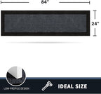 PURRUGS Dirt Trapping Door Mat 24" x 84", Non-Slip/Skid Machine Washable Entryway Rug, Shoes Scraper, Throw Rug, Super Absorbent Area Rug for Muddy Wet Shoes and Paws, Bluish Grey & Charcoal