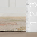 Dash & Albert Zell Multi Machine Washable Rug, 8.5 X 11.5 Feet, Multicolored/Tan Floral Pattern