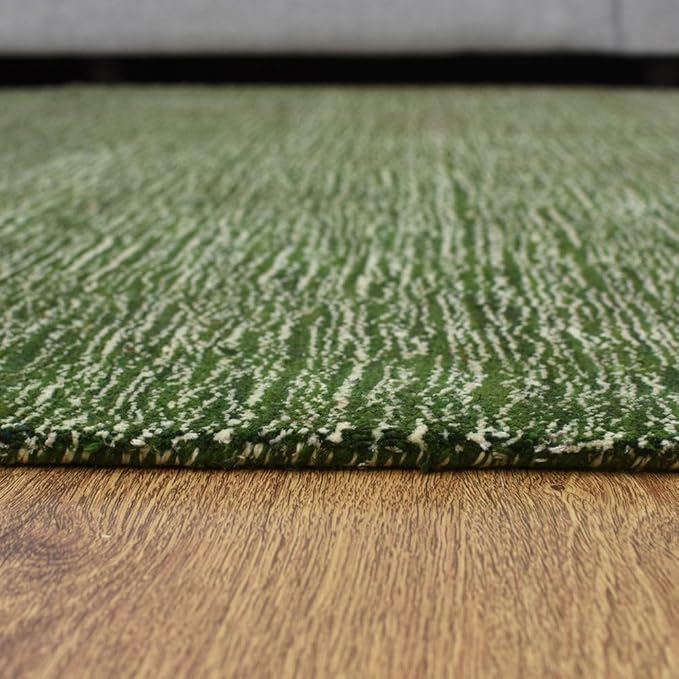 Hand Knotted Loom Wool ECO-Friendly Area Rugs - 3'x5', Rectangle, Light Red Color, Solid Plain Design, High Pile Handmade Anti Skid Area Rugs for Living Room, Bed Room (L00111)
