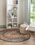 Unique Loom Isabella Collection Area Rug - Adjani (6' 1" Round, Multi/ Beige)
